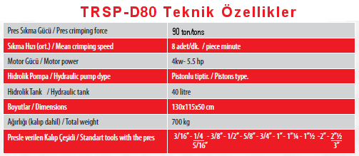 TRSP-D Özellikler