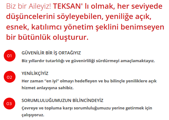 Biz teksan ailesiyiz.